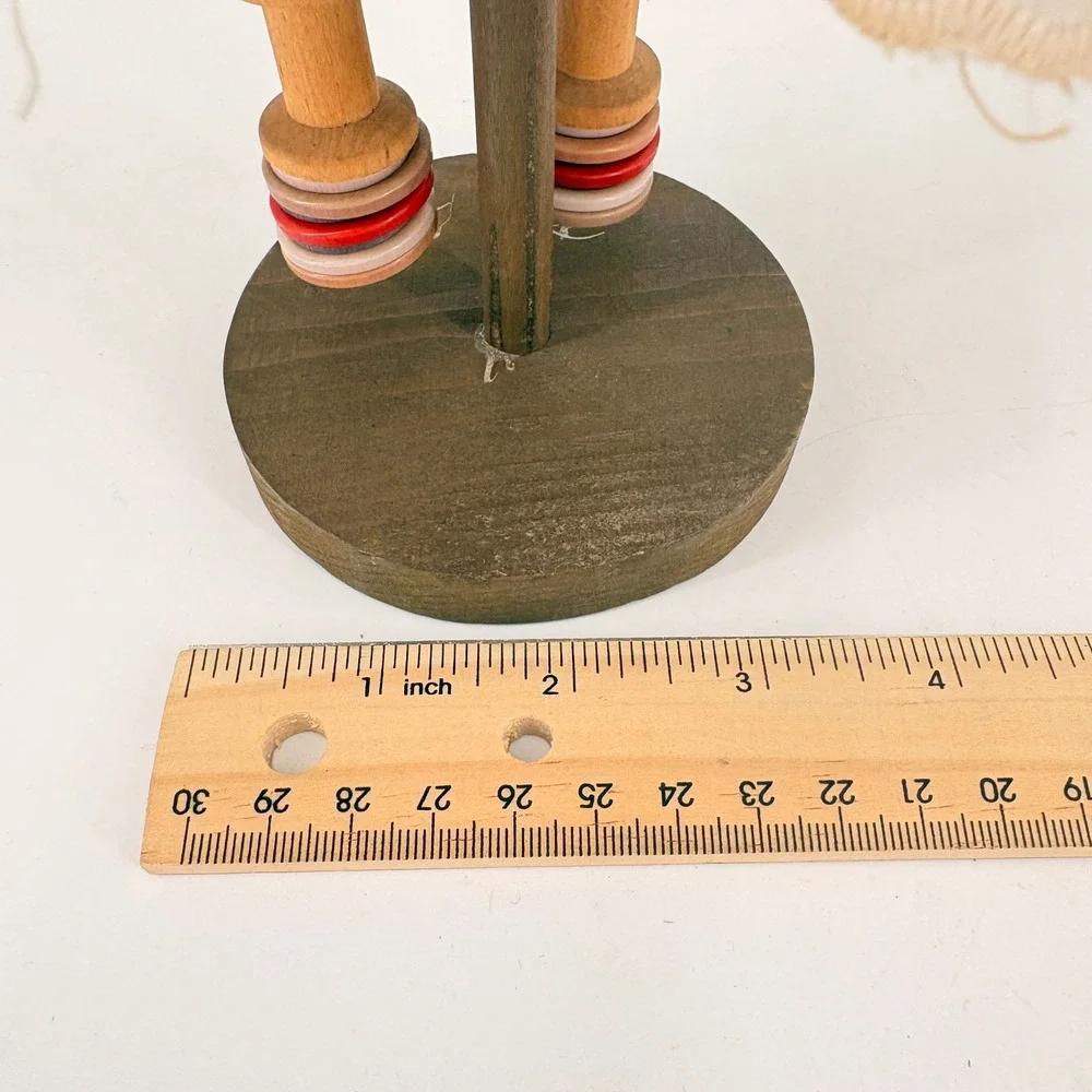 Primitive Folk Art Angel Doll Welcome Friends Patchwork Button Spool Decor 12in - Picture 7 of 7